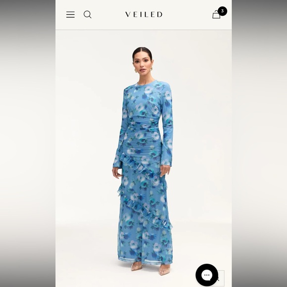 Veiled Collection Blue Floral Women's Dress - Picture 4 of 11